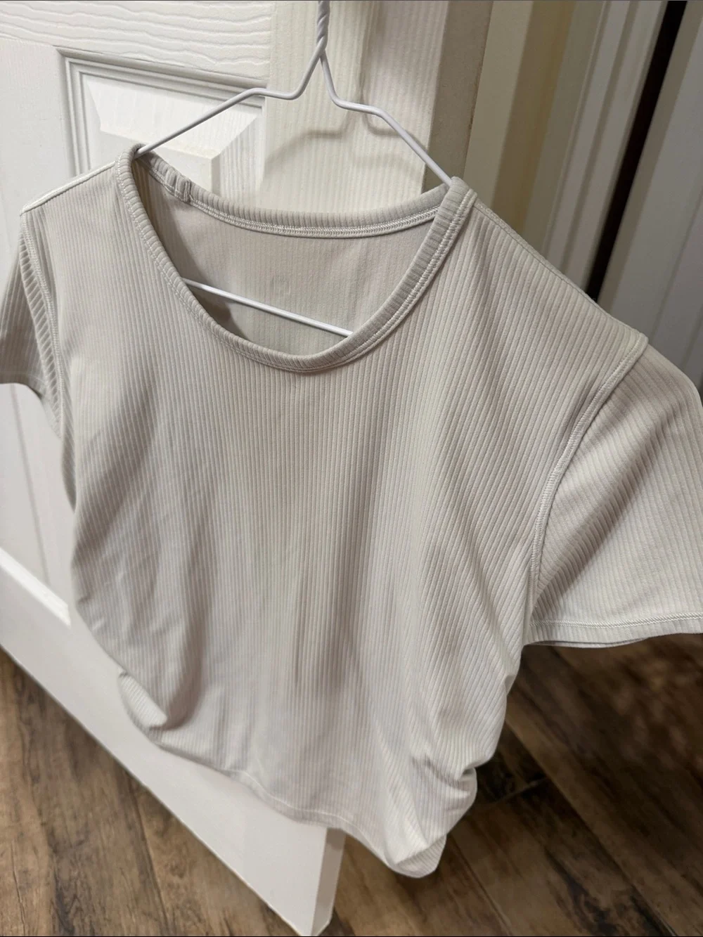 lululemon athletica Ribbed Short Sleeve Tee in Light Cream